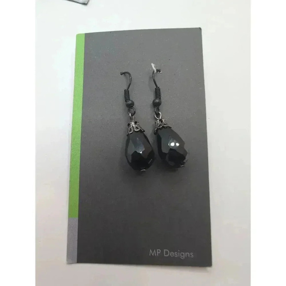 NWT Liz Claiborne RSVP Assorted Earrings Set Black Silvertone Rhinestone - Picture 7 of 9